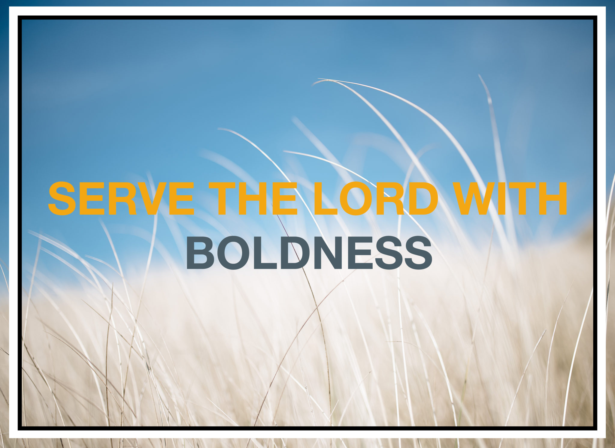 SERVE THE LORD WITH BOLDNESS